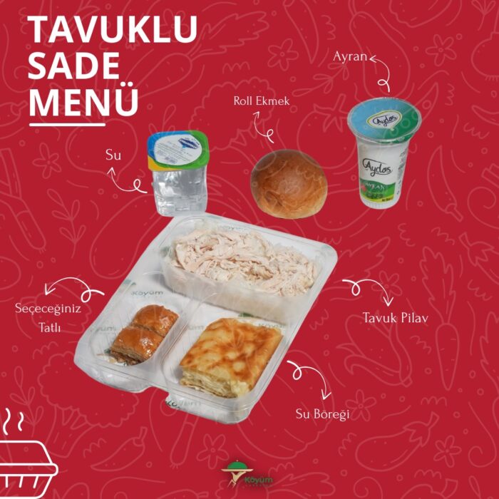 Tavuklu Sade Menü (Haşlama)